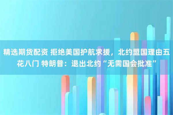 精选期货配资 拒绝美国护航求援，北约盟国理由五花八门 特朗普：退出北约“无需国会批准”